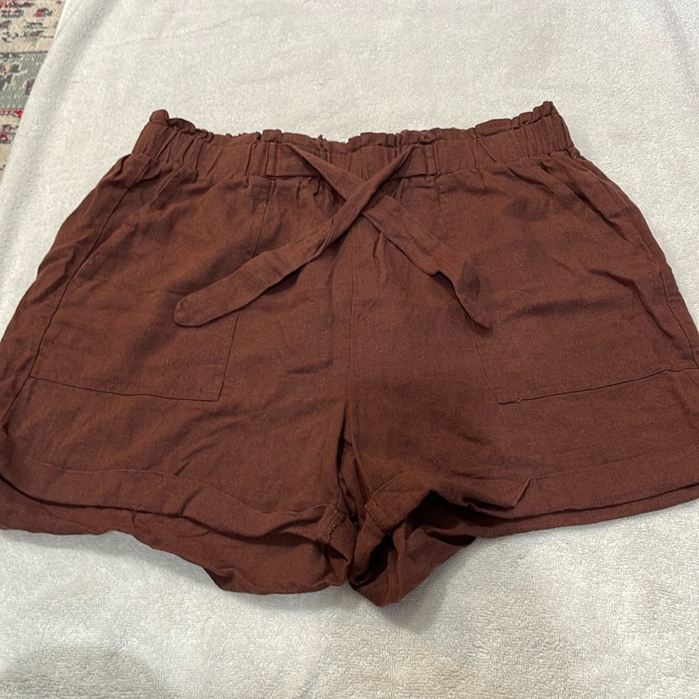 Brown Linen Shorts, Charlotte Russe XL
